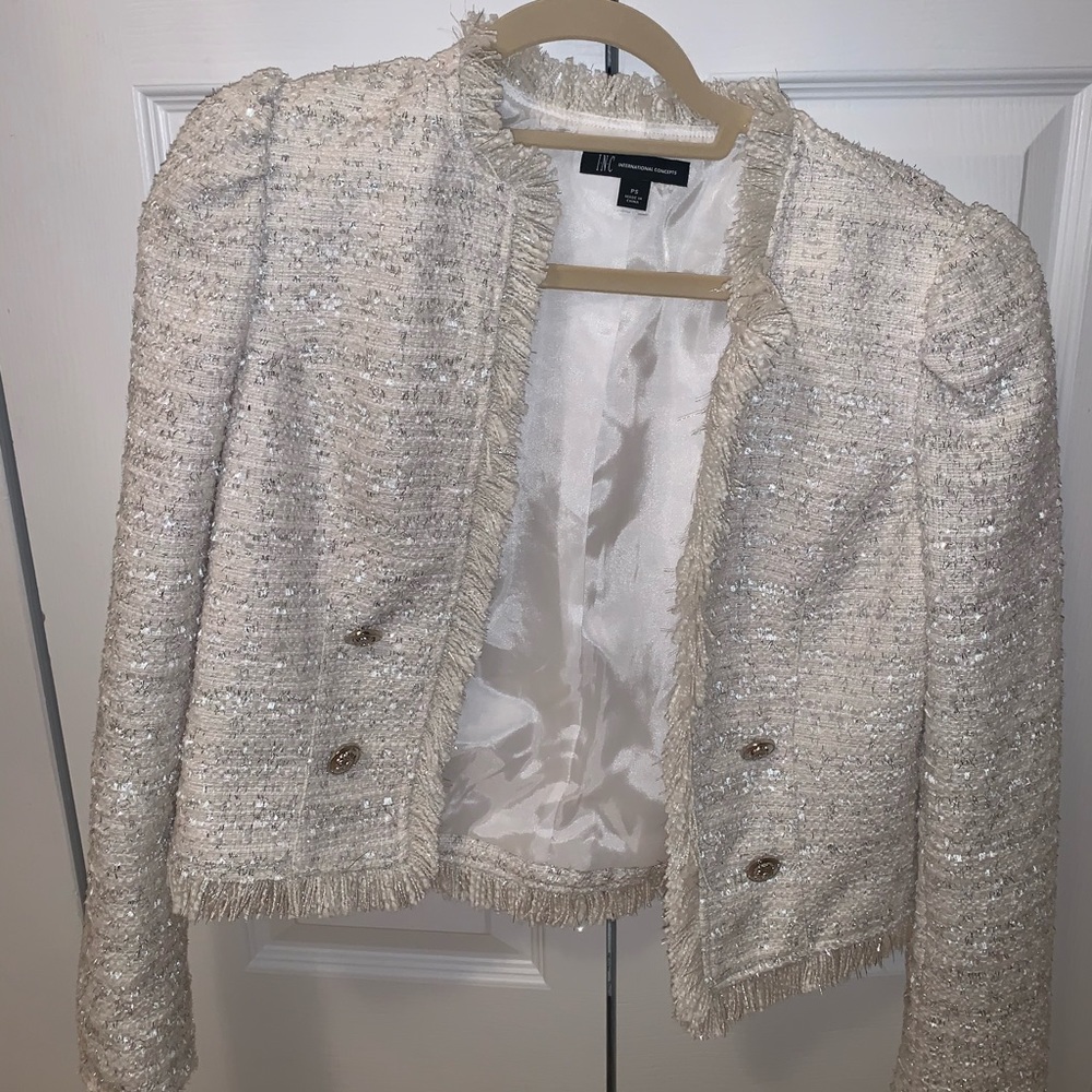 White and Silver Blazer size Small